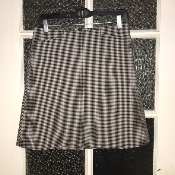 Theory new blue white check houndstooth skirt 4 - Picture 2 of 7